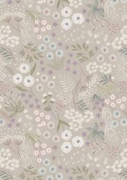 Fairy Clocks Fabric | Fairy Plants Cream Linen