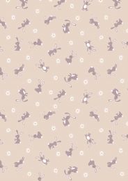 Bunny Hop Fabric | Bunny Dark Cream