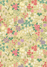 Bunny Hop Fabric | Bunny & Chick Spring Yellow