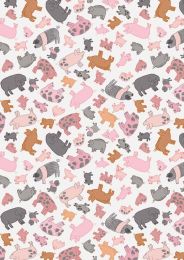 Piggy Tales Fabric | Piggies Cream