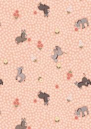 Piggy Tales Fabric | Dinky Donkey Peach