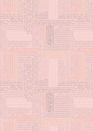 Bookworm Fabric | Text On Parchment Pink