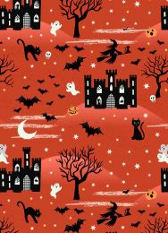 Castle Spooky Fabric | Castle Spooky Orange