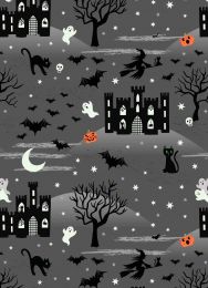 Castle Spooky Fabric | Castle Spooky Grey