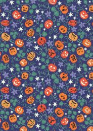 Castle Spooky Fabric | Spooky Pumpkins Blue