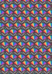 Over The Rainbow Fabric | Rainbow Flower Brights On Black