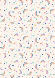 Over The Rainbow Fabric | Shooting Rainbow Stars Cream