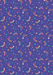 Over The Rainbow Fabric | Shooting Rainbow Stars Blue