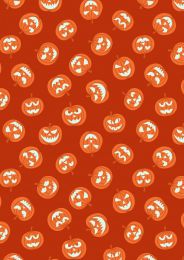 Haunted House Fabric | Glow In The Dark Pumpkin Orange