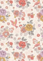 Hannah's Flowers Fabric | Songbirds & Flowers Cream