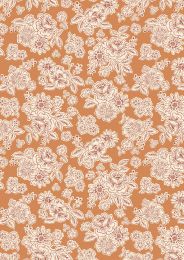 Hannah's Flowers Fabric | Flower Blooms Terracotta