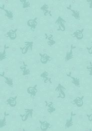 Moontide Fabric | Mermaid Silhouette Silver Metallic Green