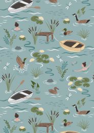 On The Lake Fabric | A Dip In The Lake Duck Egg