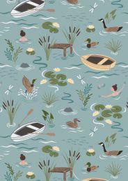 On The Lake Fabric | A Dip In The Lake Duck Egg