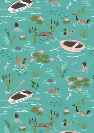 On The Lake Fabric | A Dip In The Lake Sunny Day Blue