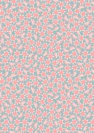 On The Lake Fabric | Lillies Pink On Blue