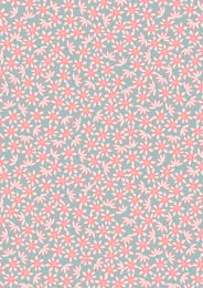 On The Lake Fabric | Lillies Pink On Blue