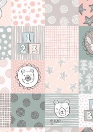 Lewis & Irene Bella Bunny & Bear Fabric | Nursery Squares Pink