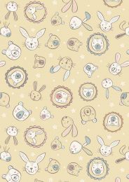 Lewis & Irene Bella Bunny & Bear Fabric | Bella & Bear Faces Yellow