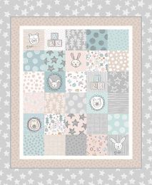Lewis & Irene Bella Bunny & Bear Fabric | Bella Bunny & Bear Cot Quilt Blue/Grey