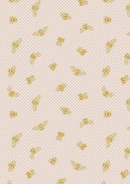 Lewis & Irene Honey Bee Fabric | Bees Dark Cream - Gold Metallic