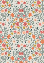 Lewis & Irene Folk Floral Fabric | Damask Cream