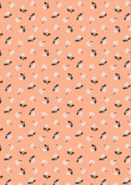 Lewis & Irene Folk Floral Fabric | Little Flowers Peach