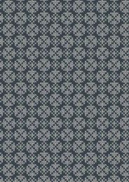 Lewis & Irene Folk Floral Fabric | Cross Stitch Navy