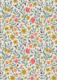 Lewis & Irene Folk Floral Fabric | All Over Cream