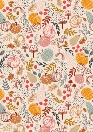 Lewis & Irene Snuggle Season Fabric | Pumpkins Cream