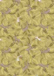 New Forest Winter Fabric | Deer & Hare Forest Green