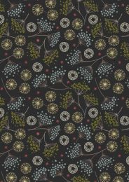 New Forest Winter Fabric | Winter Floral Black