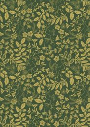 Noel Metallic Christmas Fabric | Holly Green