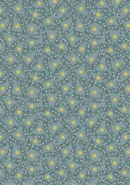Noel Metallic Christmas Fabric | Stars & Berries Blue
