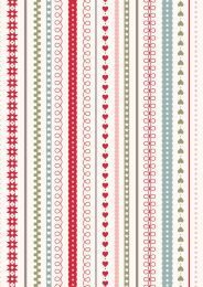 Gingerbread Season Fabric | Festive Stripes Cream