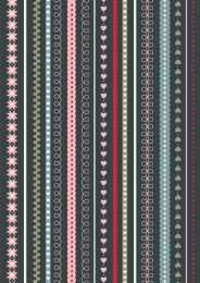 Gingerbread Season Fabric | Festive Stripes Grey