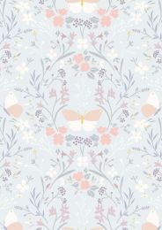 Heart Of Summer Fabric | Floral Gathering Duck Egg