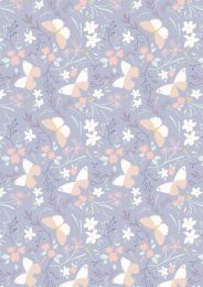 Heart Of Summer Fabric | Butterfly Dance Lilac Grey