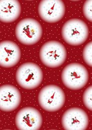 Keep Believing Fabric | Snowballs Red