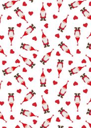 Tomtens Village Fabric | Tomten & Hearts White