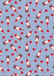 Tomtens Village Fabric | Tomten & Hearts Blue