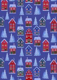 Tomtens Village Fabric | Village Dark Blue