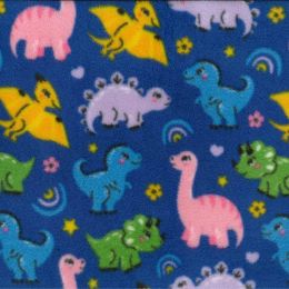 Printed Anti Pil Polar Fleece | Baby Dinosaurs Royal