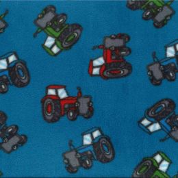 Printed Anti Pil Polar Fleece | Tractors Turquoise