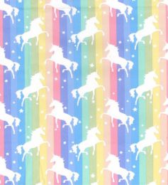 Cotton Print Fabric | Rainbow Unicorn Pastel