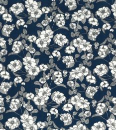 Cotton Print Fabric | Full Floral Teal