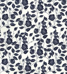 Cotton Print Fabric | Rose Navy