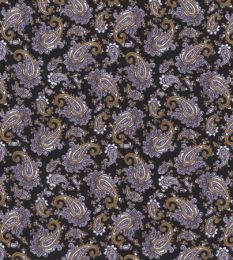 Paisley Printed Lining Fabric | Black