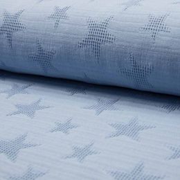 Jacquard Cotton Waffle Fabric | Star Dusty Blue