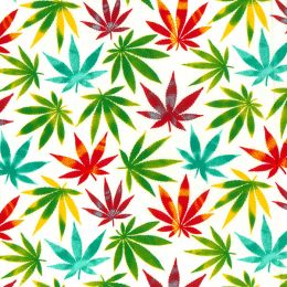 Cotton Print Fabric | Cannabis Leaf Multi